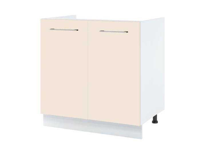 Meuble sous-évier Lovia Vanille Mat 2 portes L 80 cm - Cuisineandcie