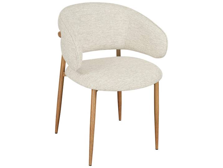 Novel Armlehnstuhl, Eiche, Beige, Rundrohr, 58x81x60 cm, Stoffauswahl, Esszimmer, Stühle, Esszimmerstühle, Armlehnenstühle