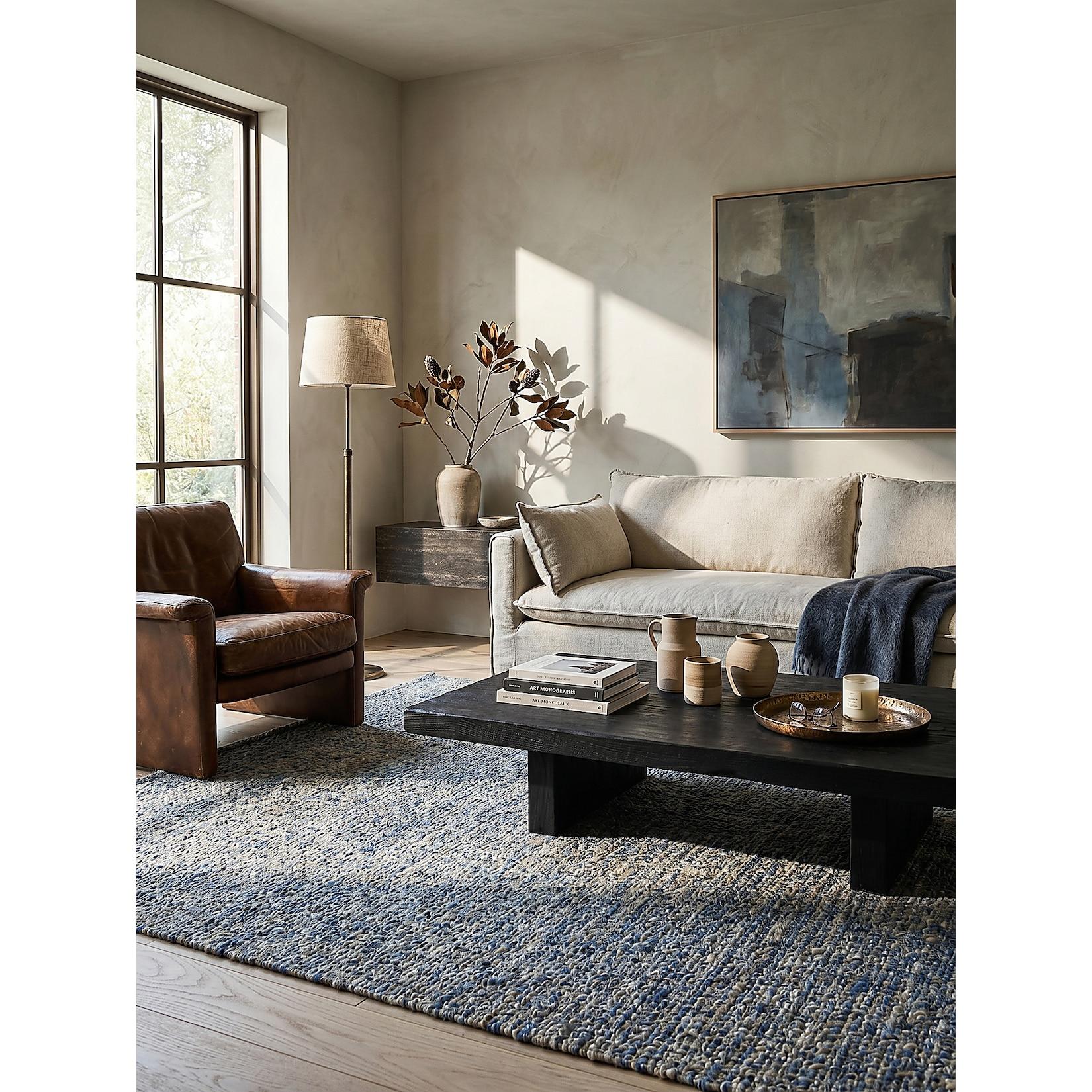 Wollteppich uni Blau 120 x 170 cm - OTLEY Kadima Design