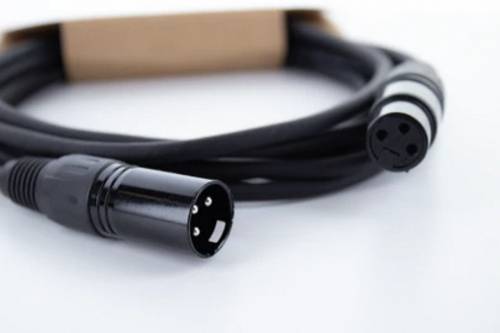 Cordial ED 1 FM XLR Verbindungskabel [1x XLR-Buchse 3 polig - 1x XLR-Stecker 3 polig] 1m Schwarz