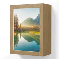 WANDLEUCHTE See - Wald - Berge - Natur - Sonne - Landschaft 15x20 cm Wandlampe