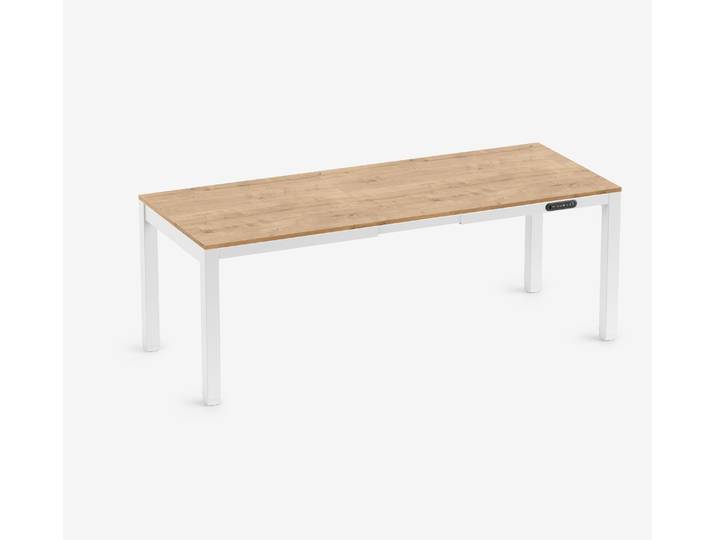 PRIMUS 4-Bein Schreibtisch Weiß Eiche 2000 x 800 x 25 mm