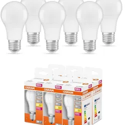 6er Set Osram E27 LED Star Classic Lampe Matt warmweißes Licht 9W wie 65W - LOW VOLTAGE 12...36 V - Für die Nutzung außerhalb des Stromnetzes