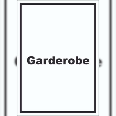 HB-Druck Garderobe Aufkleber mit Text Kleidung aufbewahren hochkant A2 (420x594mm)
