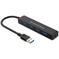 Conceptronic C4PUSB3 USB-Hub 4 Port USB-A USB 3.1 Gen1 5 GBit/s Schwarz C4PUSB3