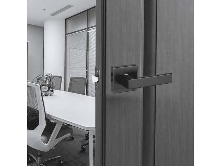 Poignées de porte intérieures 6 paires, poignée sans verrouillage, réversible droite-gauche, sans verrouillage, ouverture facile par rotation à 45° ° Pour Couloir Salon Cuisine Noir Mat