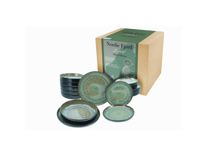 Creatable Tafelservice, Grün, Keramik, 18-teilig, lebensmittelecht, Essen & Trinken, Geschirr, Geschirr-Sets, Tafelservice