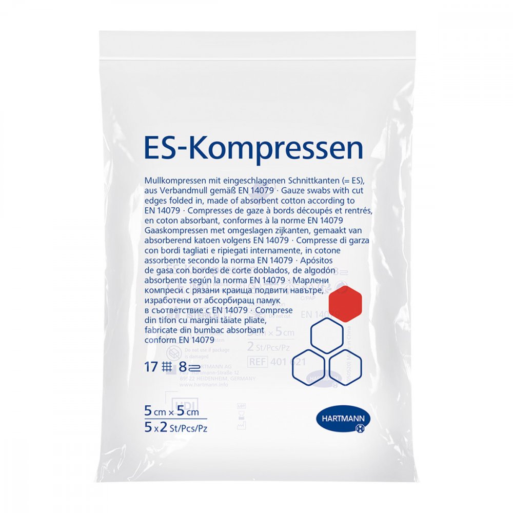PAUL HARTMANN AG Es-kompressen steril 5x5 cm 8fach 01407100