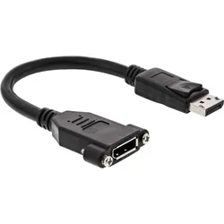 INLINE DisplayPort Adapterkabel, DisplayPort Stecker auf Einbaubuchse, 0,2m