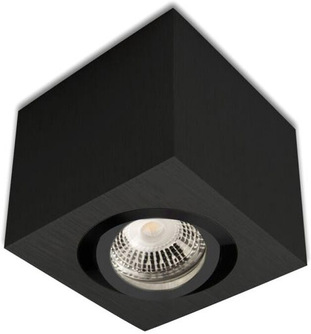 Isoled Deckenaufbauleuchte Eckig Für Gu10, Alu Schwarz, Exkl. Leuchtmittel