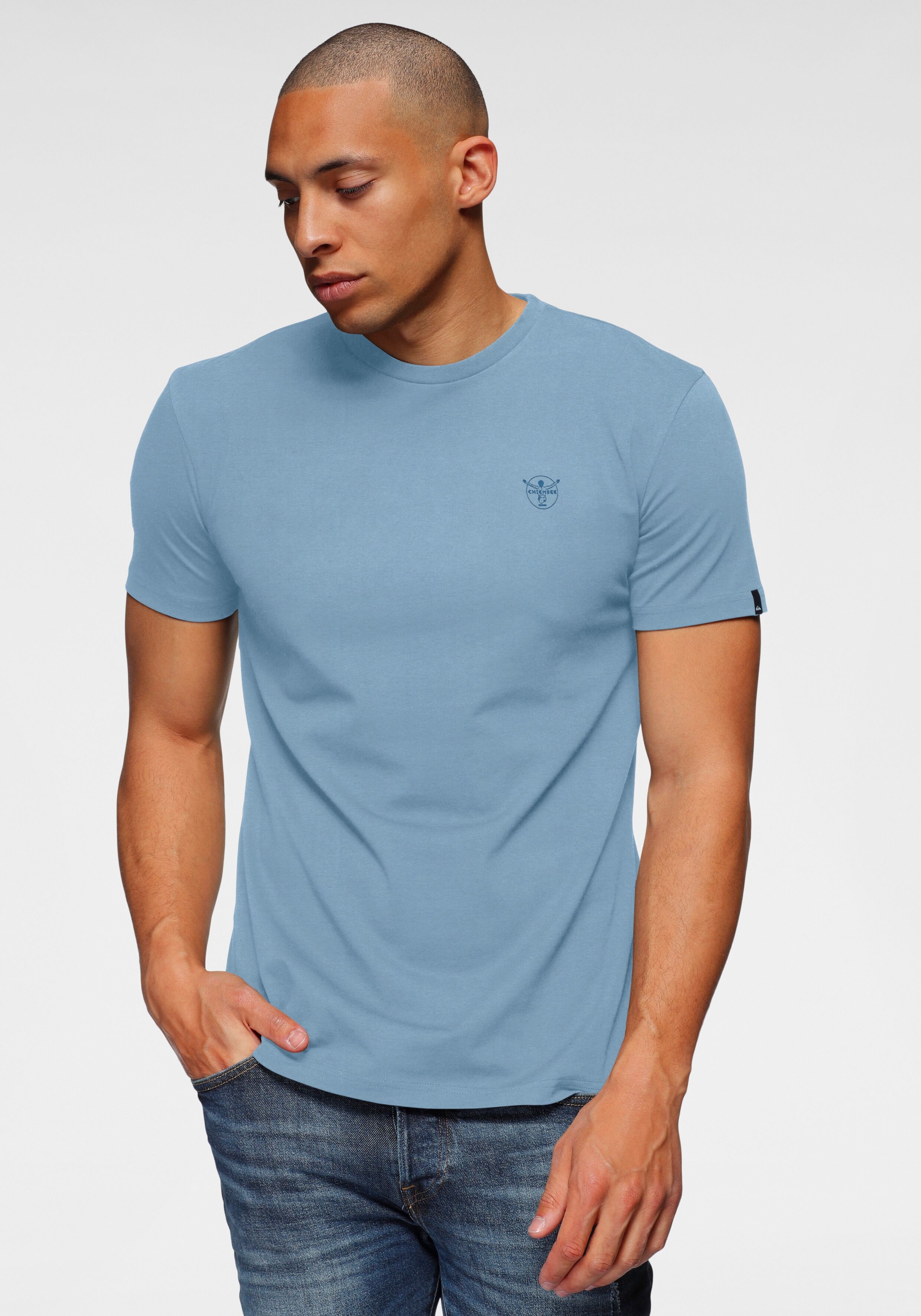 T-Shirt CHIEMSEE, Herren, Gr. L, weiß, Obermaterial: 100% Baumwolle, Shirts T-Shirt, für Erwachsene geeignet, sportlicher Stil, T-Shirt-Schnitt weiß L