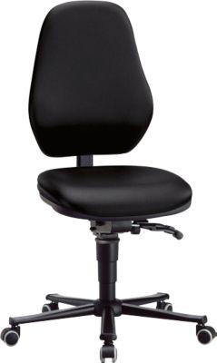 Labordrehstuhl Basic, mit Rollen, Kunstleder, Stamskin Top schwarz