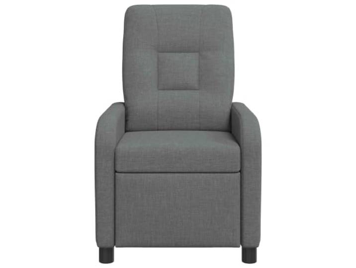 Sessel Recliner Dunkelgrau aus Polyestergewebe mit verstellbarer Verstellbarer Winkel von 115°-160°, Metallrahmen, Polyester-Besatz, abnehmbarer Bezug, Fußstütze