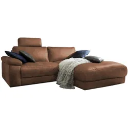 ECKSOFA MOTORISCHER RELAXFUNKTION LOLA Braun Leder Relaxfunktion