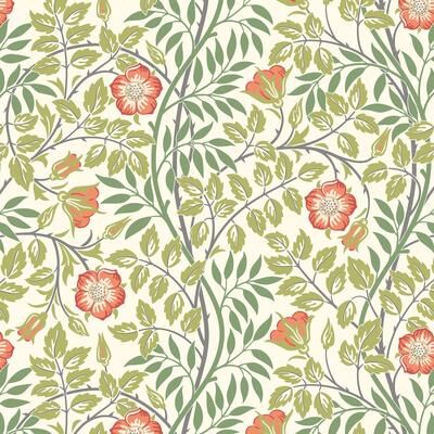 Hoopla Walls Rosehip Trail Coral Pink Peel and Stick Wallpaper - N/A