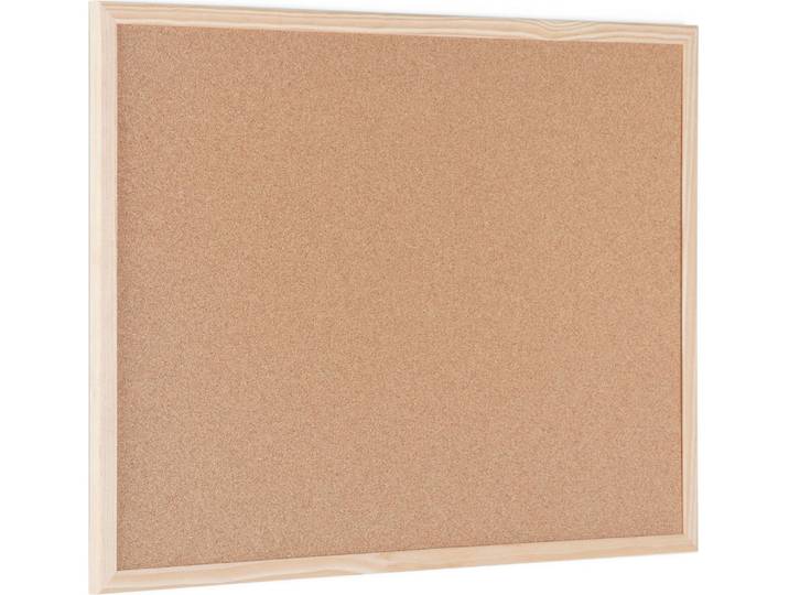 Tableau d'affichage en liège Basic de Bi-Office, surface en liège, cadre en bois naturel, 120 x 90 cm - - Bruneau