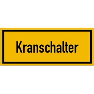 Schild Kranschalter, Alu, 250x100 mm