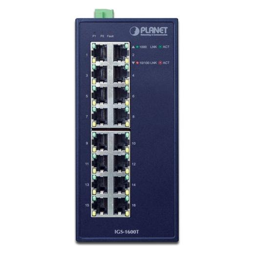Planet Industrial 16-Port 10/100/1000T Switch (16 Ports) (IGS-1600T)