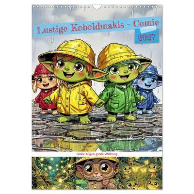 Lustige Koboldmakis - Comic (Wandkalender 2027 DIN A3 hoch), CALVENDO Monatskalender