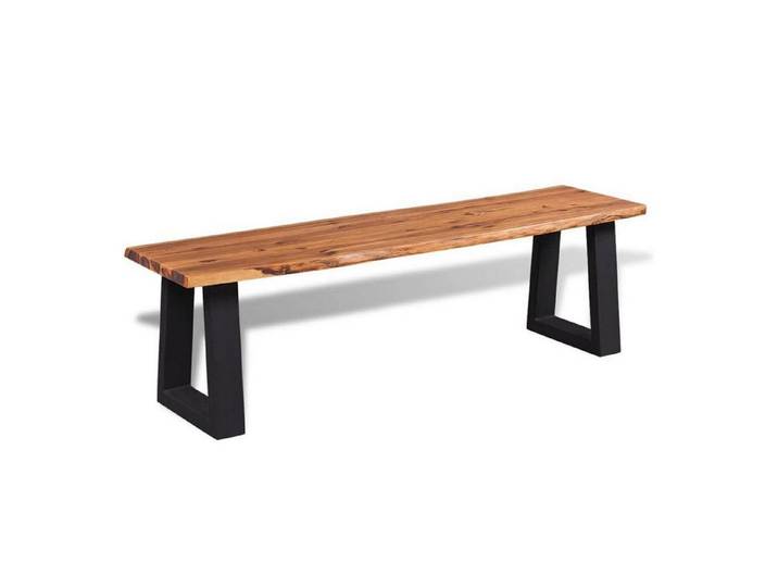 LuxusKollektion Sitzbank Sitzbank 145cm Akazienholz Braun Industriell (1-St)