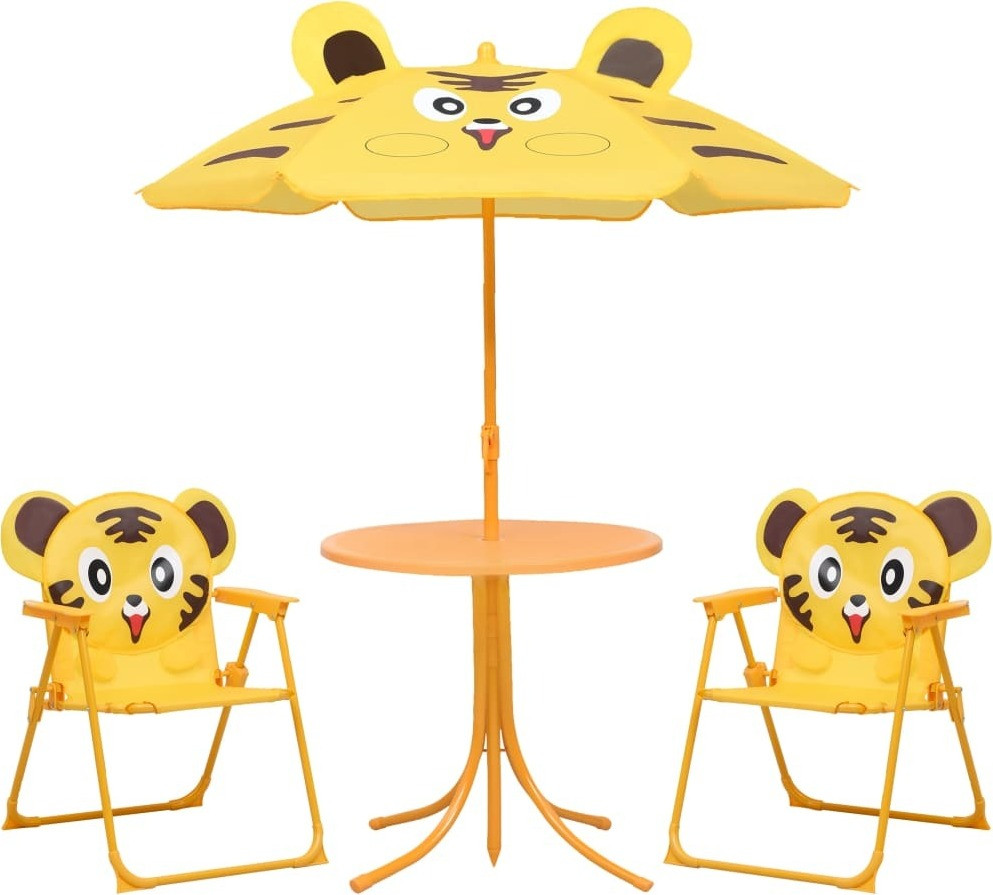 The Living Store 3-delige kinderset voor in de tuin met parasol, geel