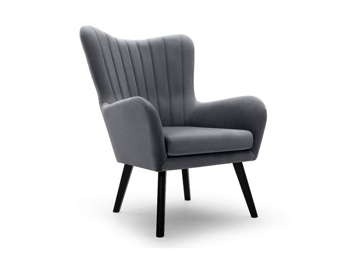 Masseno Polstersessel DINA Klassisch Loungesessel ergonomisch Sessel Wohnzimmersessel, Velours-Stoff Grau