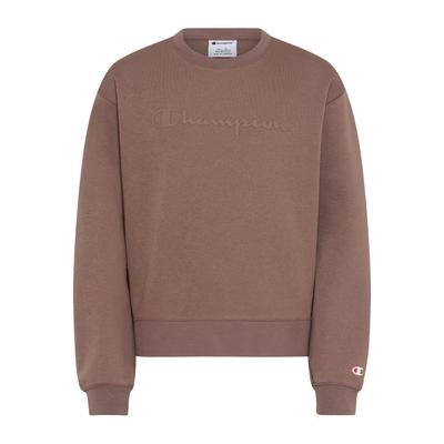 Sweatshirt CHAMPION "SPORTWEAR CREWNECK Standard Fit", Mädchen, Gr. XXL, braun (dpu), Obermaterial: 73% Baumwolle, 27% Polyester, Sweatshirts Sweatshirt, Langarm-Design, sportlicher Stil, klassischer Crewneck-Schnitt