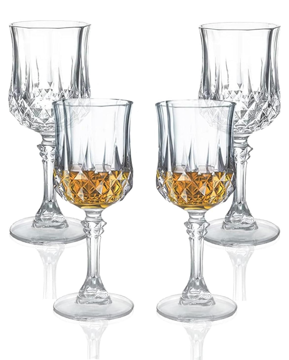 Dripio Set van 4 breukbestendige kunststof wijnglazen, 220 ml