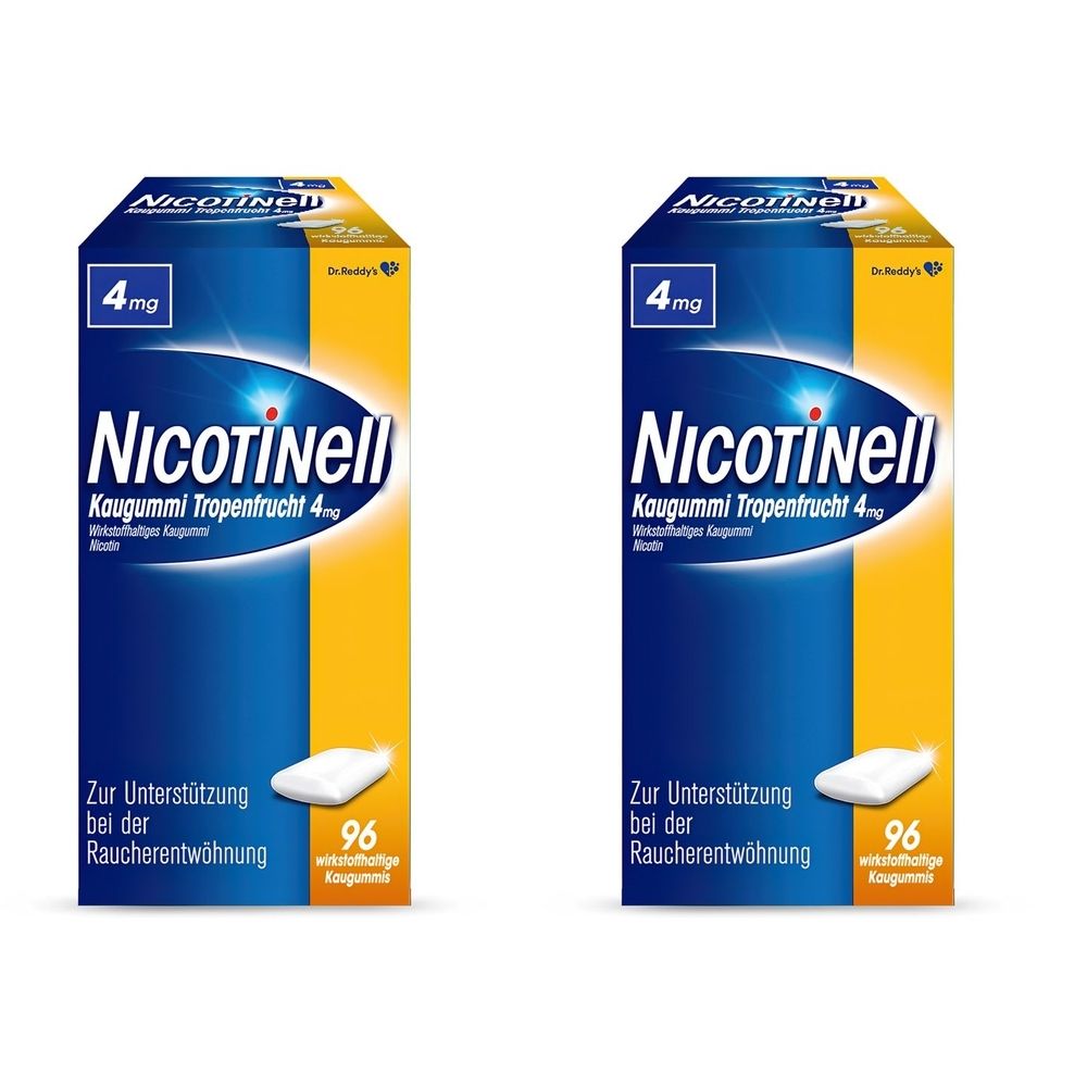Nicotinell Kaugummi Tropenfrucht 4 mg x2 2x96 St