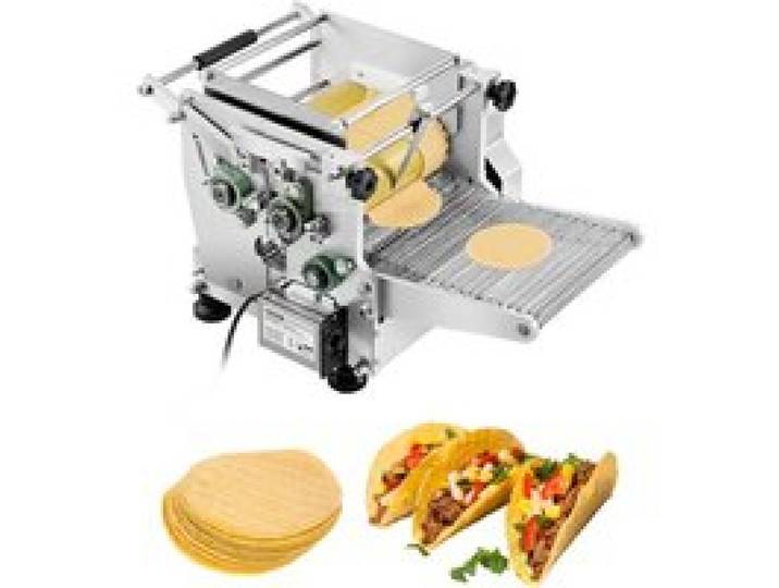 VEVOR Machine automatique de fabrication de tortillas de maïs, avec revêtement antiadhésif, presse à tortillas électrique, 14 cm de diamètre, adaptée aux produits sopes, gorditas, roti, pita, pizza