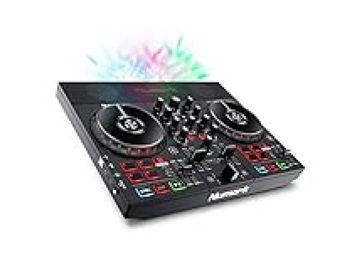 Numark Party Mix Live Controleur DJ avec Eclairages et Enceintes 2 Decks, 2 Boutons Filter FX, Mixeur DJ, Roues Tactiles Capacitives, Interface Audio Integree et Serato Lite