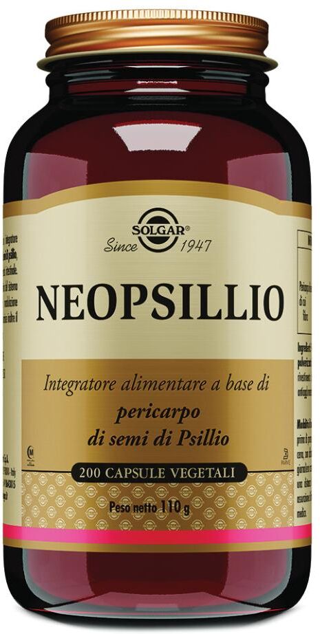 SOLGAR IT. MULTINUTRIENT SpA Solgar Neopsillio 200 Capsule Vegetali - Integratore di Pericarpo di Semi di Psillio