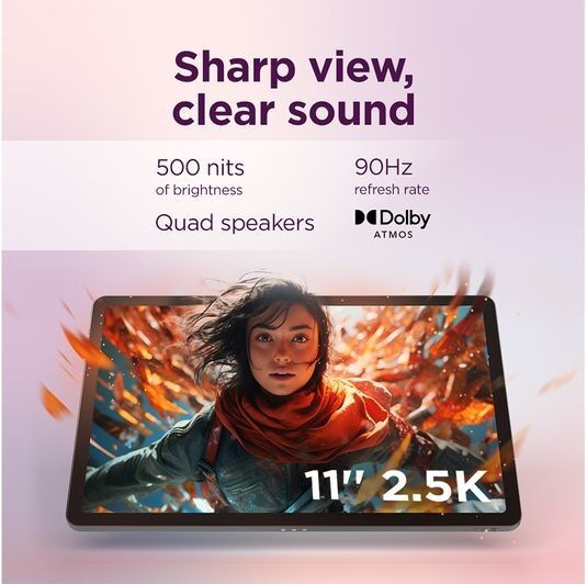 Lenovo Idea Tab 11 Inch 8GB 128GB Wi-Fi Tablet with Tab Pen - Luna Grey