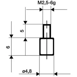 KÄfer Messeins.D.4,8mm plan M2,5 STA z.Messuhren