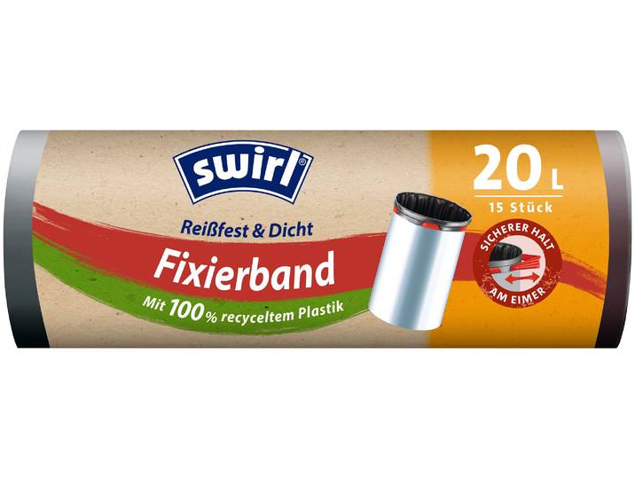 Swirl Müllbeutel mit elastischem Zugband 20 L