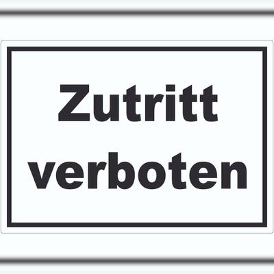 HB-Druck Zutritt verboten Aufkleber schwarz-weiß A6 (105x148mm)