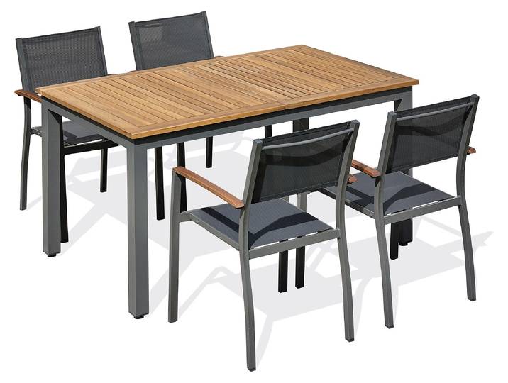 Ensemble repas de jardin alu et acacia