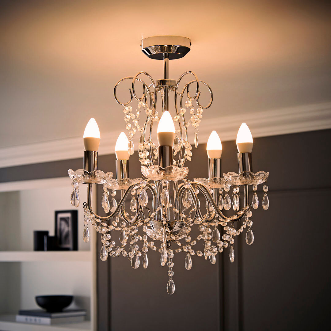 Rosdorf Park Babcock 5 - Light Candle Style Chandelier Silver Chrome 43cm H X 43cm W