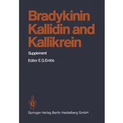 Supplement - Bradykinin, Kallidin and Kallikrein, Fachbücher