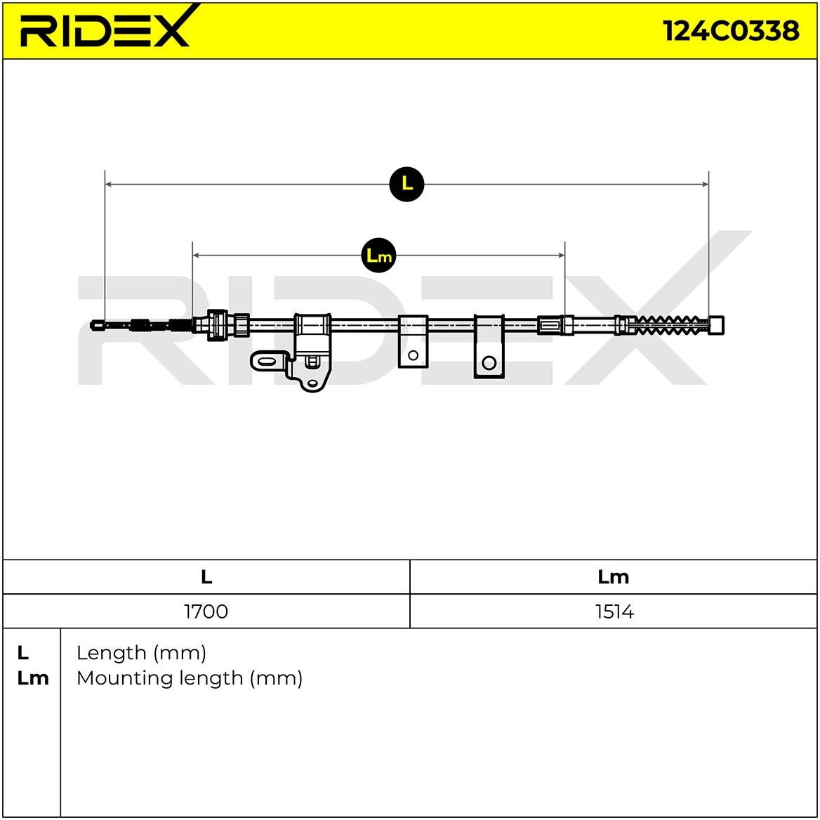 RIDEX 124C0338 Handbrake cable