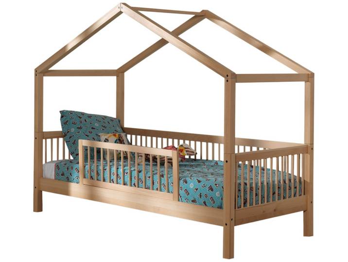 Hausbett VIPACK Forrest mit hochwertiger und stabiler Verarbeitung, Made in Europe , braun (buche natur, buche natur, buche natur), B:97,5cm H:170cm L:207,5cm, Betten, Hausbett, wahlweise ohne oder mit Textilhimmel oder Rausfallschutz