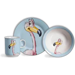 KINDERGESCHIRR Happy Zoo Flamingo 3-tlg.