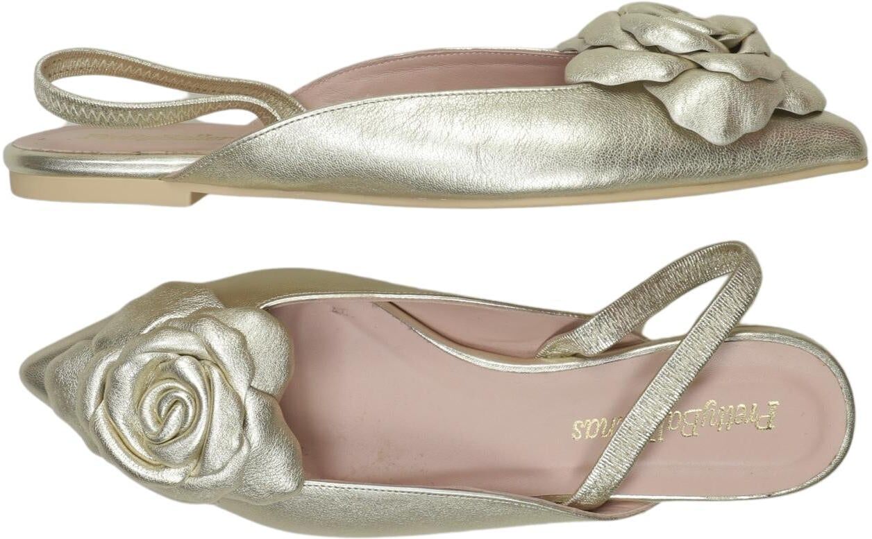Pretty Ballerinas Damen Sandalen, Gold, Gr. EU 38, Leder - Second Hand