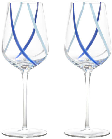 Anton Studios Anton Studio Designs Rio Azure Set of 2 Wine Glasses