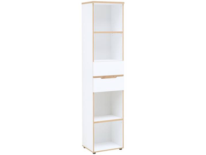 Voleo Regal schmal DETROIT, weiß/eiche, Holznachbildung