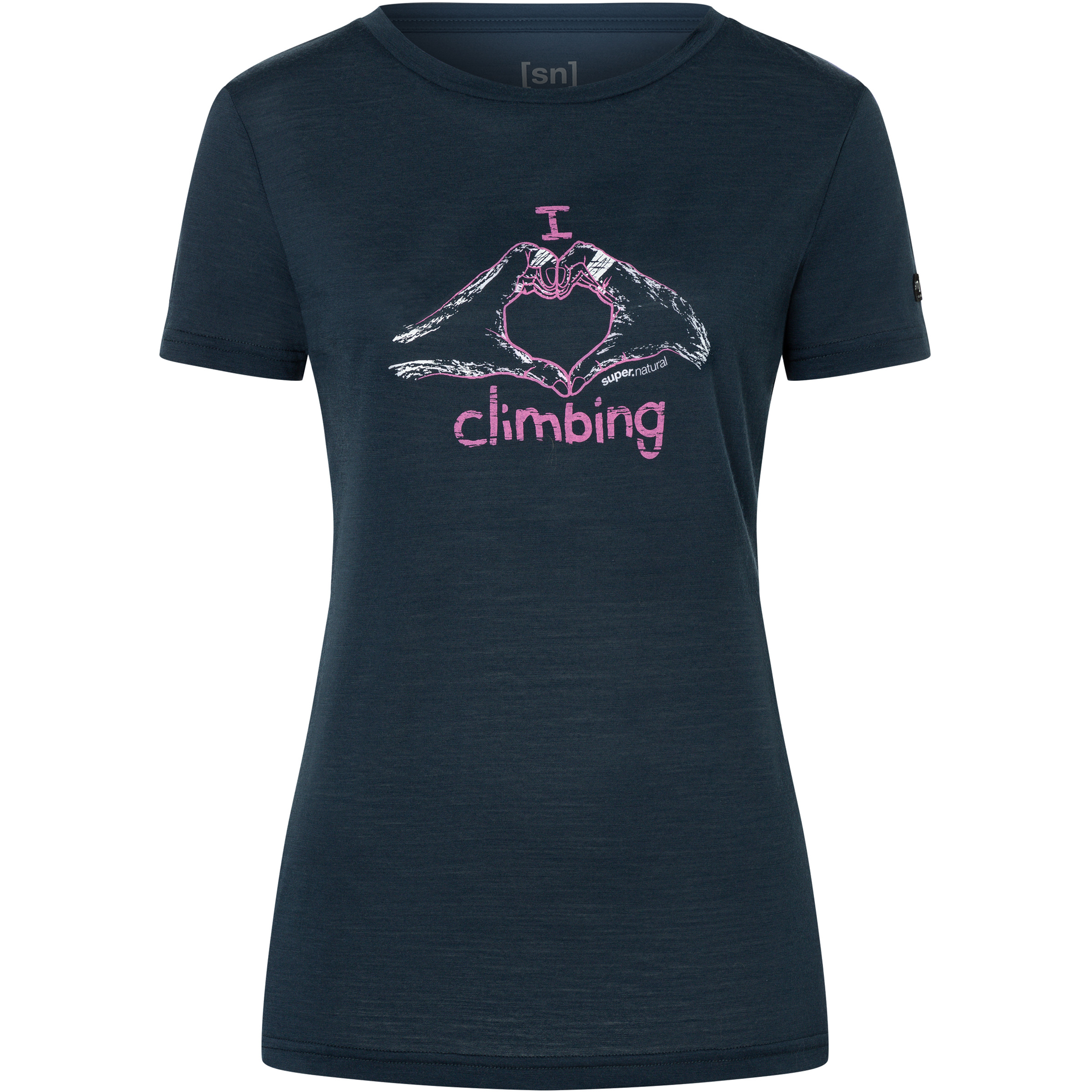 Super.Natural I Love Climbing Damen T-Shirts blau Größe XL Trekking Hautfreundlich Merinowolle