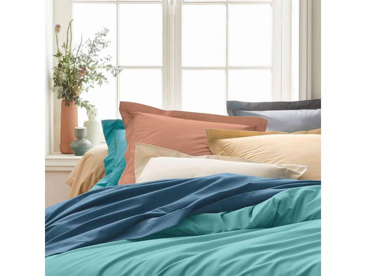 Taie de traversin 100% percale 86x240 cognac - Tradilinge