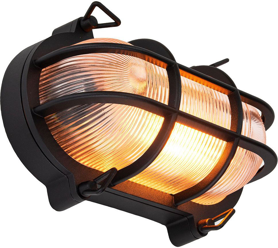 Dakota Fields Rajan Black W 1 - Bulb LED Outdoor Bulkhead Light Outdoor Flush Mount Black 10cm H X 25cm W X 16cm D