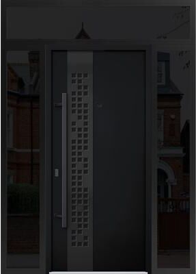 VDOMDOORS Deux 6078 Black Enamel Steel Exterior Door