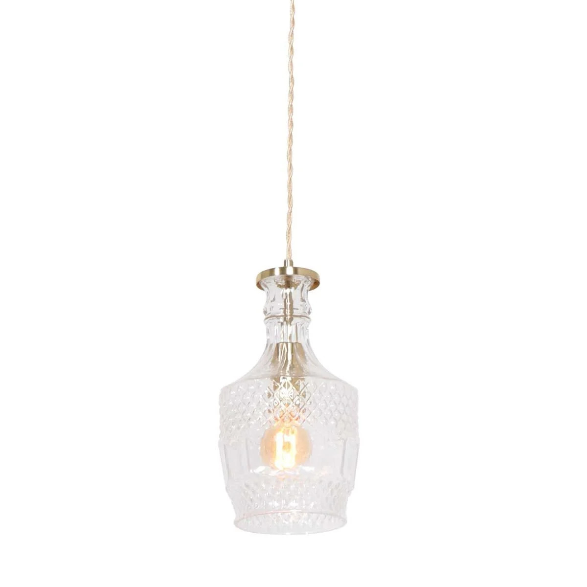 Mexlite Hanglamp Grazio Klassiek Glas en Aluminium Goud/Messing Ø 12,5 cm